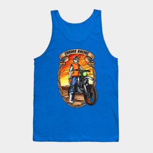 Motocross racer with helmet Tank Top